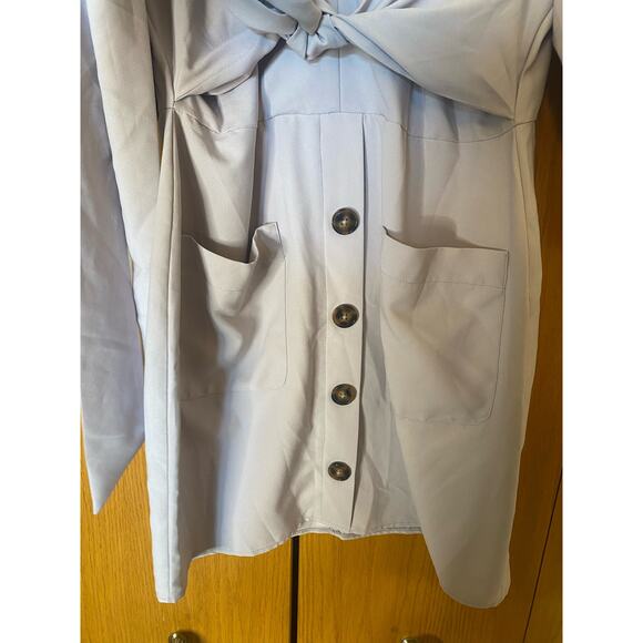 ASOS light purple faux wrap mini sheath dress - Picture 5 of 9